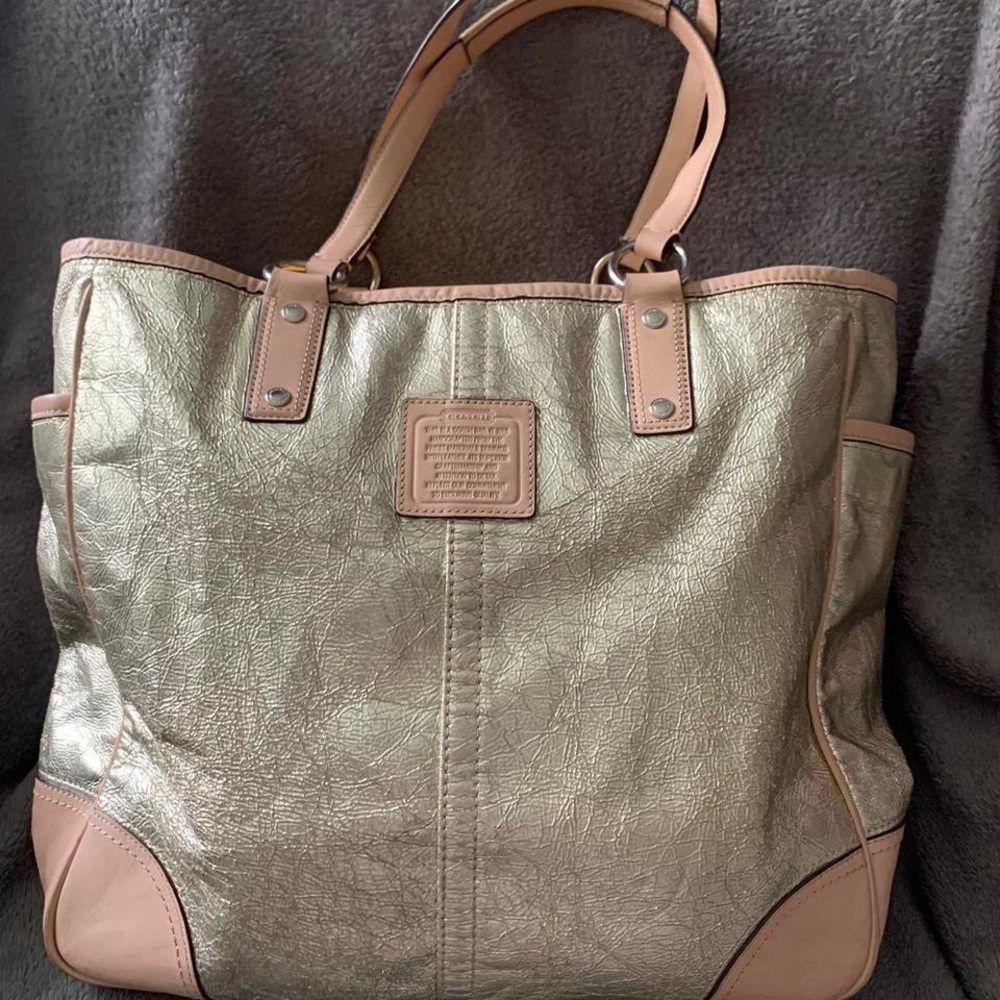 Coach Metallic Gold Metro Tote